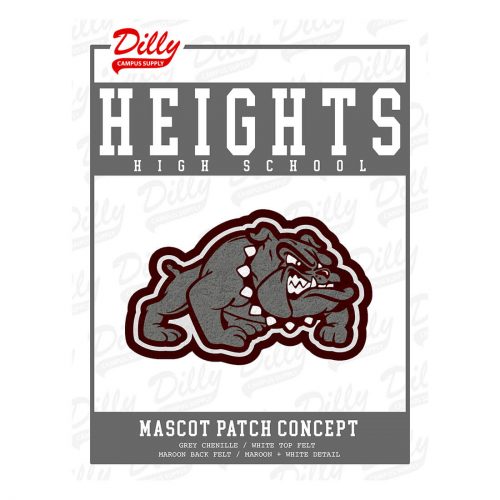 Bulldog mascot patch for Heights High School