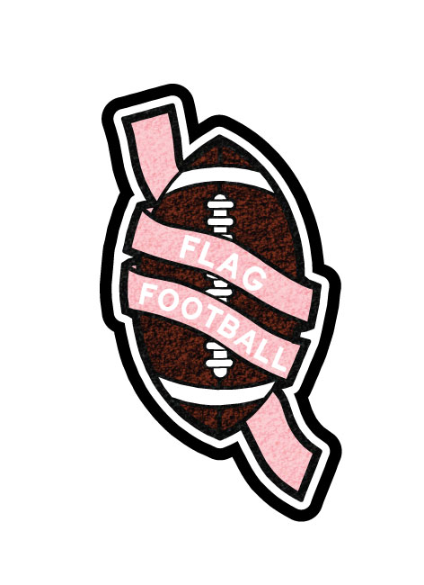 Flag Football w/ pink ribbon